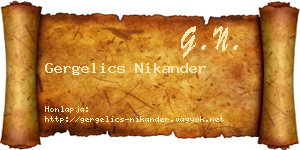 Gergelics Nikander névjegykártya